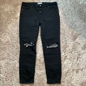 Free People Black distressed jeans